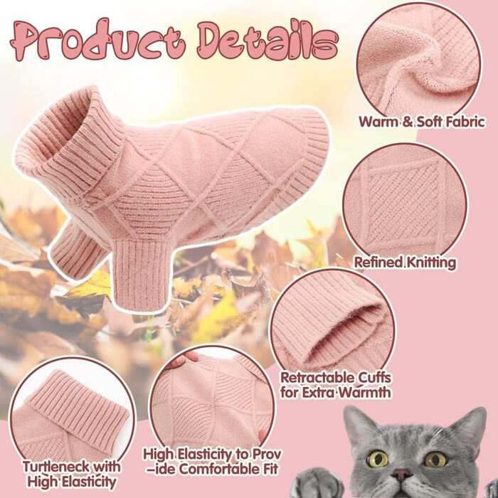 Пуловер для собак великих порід EMUST, теплий, з рукавами, м'який, з коміром-стійкою, зелений, рожевий (XXX-Large)