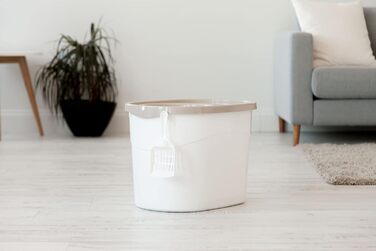 Котлован для котів Iris Ohyama TECL-20 Beige Mittel: закритий, XXL, BPA-free, для великих котів та кошенят
