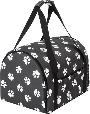 Транспортна сумка для собак і котів PillowPrim, Beige, 27x39x28 см, Графіт (лапки)