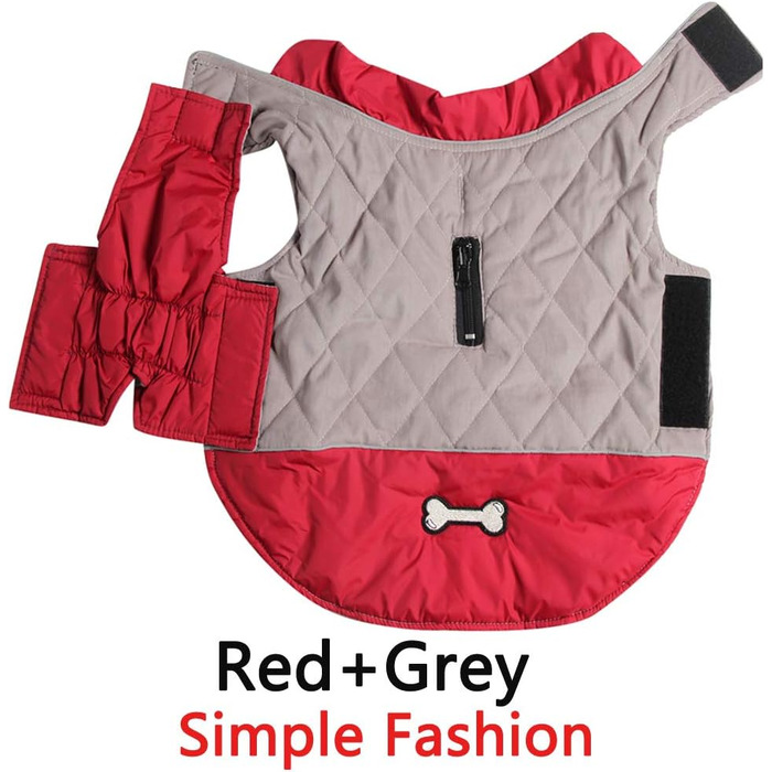 Водонепроникний теплий одяг для цуценят та маленьких собак: куртка з бавовни для холодної зими, XS (Сірий, Червоний)