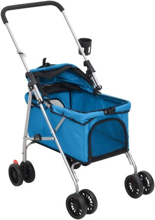 Складаний візок для собак vidaXL 76x50x100 см, синій, оксфордська тканина