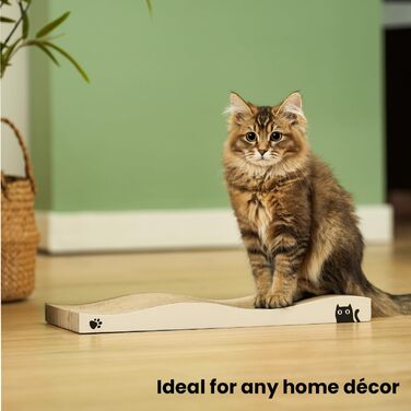 Котячий когтетоп з коробкою та 4 змінними шарами когтеточки - великі меблі для котів з міцного гофрокартону, двосторонні когтеточки з наклейками DIY - лежанка для котів у квартирі, захист меблів, великий розмір