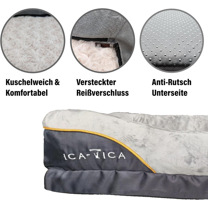 Розкішне ортопедичне ліжко для собак з віскоеластичною матрацом, велике, середні породи, знімний чохол