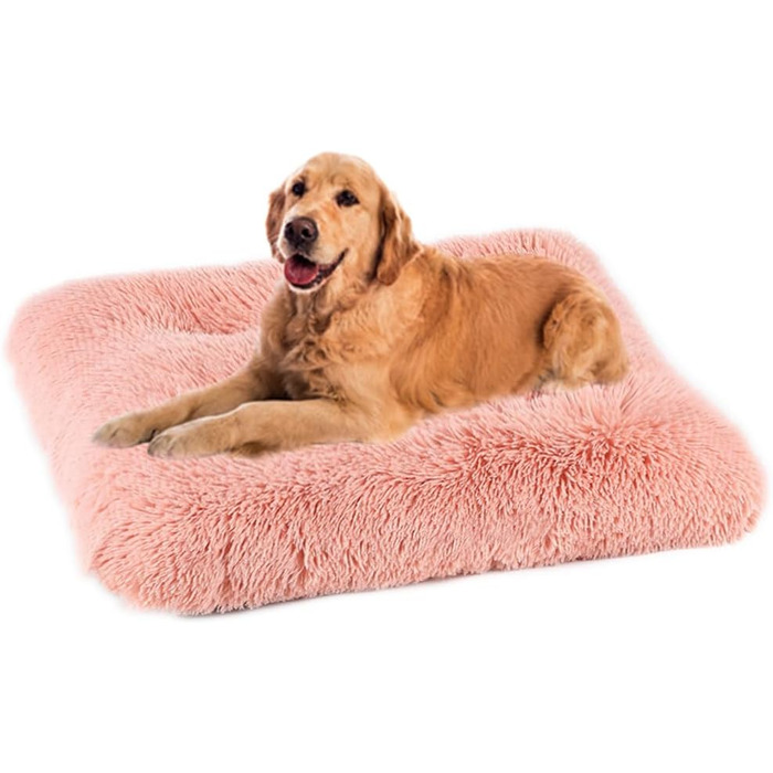 М'яке ліжко для собак, корзина для домашніх тварин, ліжко для собак, диван для собак, подушка для собак, килимок для собак, рожевий, 94x63 см