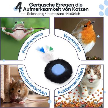 Іграшка для котів GoldenSun: м'ячик-дзиґа з інтерактивною активністю, килимок з мишками, приховане місце з 5 отворів, блакитний колір