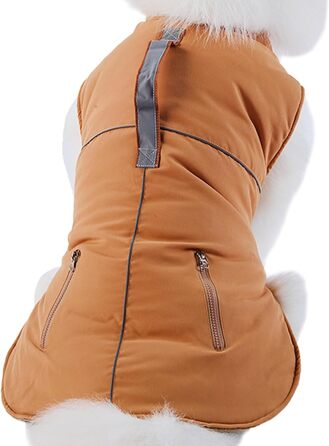 Зимова куртка для собак - тепла рожна куртка з флісу, вітронепроникний одяг для собак середнього розміру, коричнева