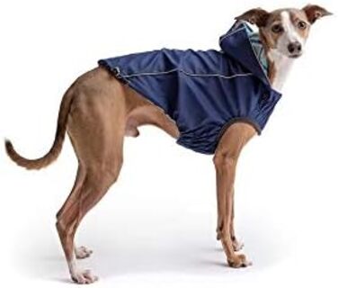 Дощовик для собак GF Pet ElastoFit, водонепроникний, розмір 4XL (довжина спини 38 см), зелений/темно-синій