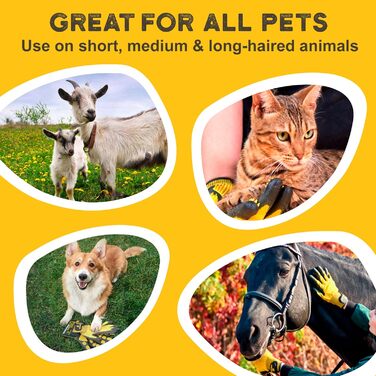 Рукавичка для видалення шерсті Pat Your Pet Tierhaarentferner - рукавичка для грумінгу котів, собак та коней, жовта