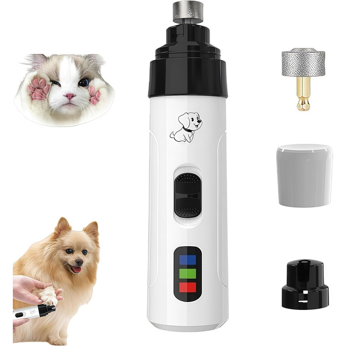 Keleno TrimNox™ Pro: тиха, ергономічна машинка для догляду за кігтями тварин (2 насадки, 1 машинка)