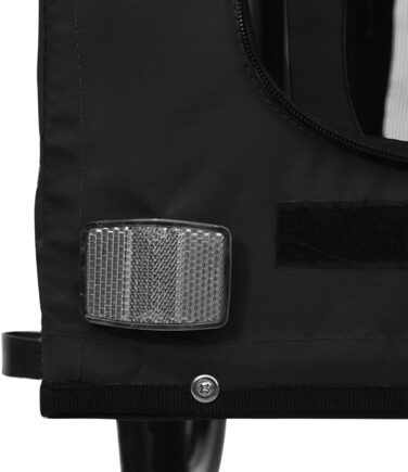 Фургон для собак VidaXL - чорний, 45 кг, з прапором та відбивачами, 133.5 x 69 x 73.5 см