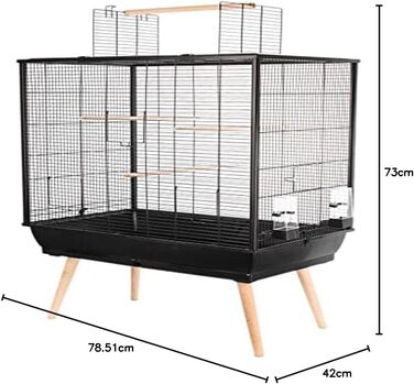 Клітка для птахів Zolux Neo Jili L, 78×47,5×112 см, чорна