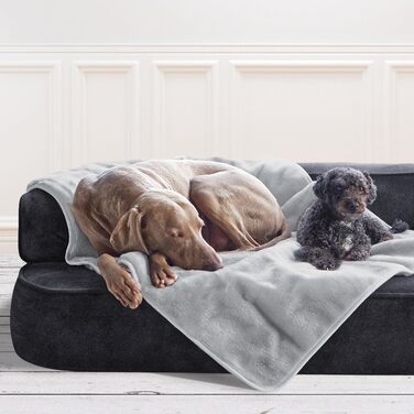 Tierlando® Деко для собак Lilly: м'який, плюшевий, 100x75 см (Сріблясто-сірий)