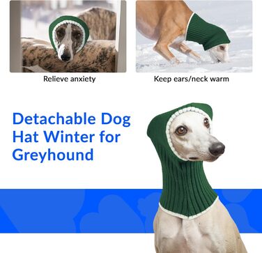 Зимний пуловер для породистих собак (Грейхаунд, Лурчер) - теплий, м'який, армійного кольору (M)