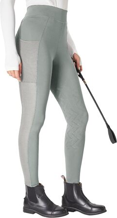 Легінси для верхової їзди для дівчаток FitT4 з силіконовими колінами та футболкою, дихаючі та еластичні, для верхової школи та велосипеду (Сірий, L)