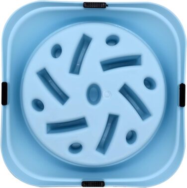 Миска для собак великих порід, Slow Feeder, антишвидке поглинання, для здорового харчування, проти блювоти, нековзна, блакитна