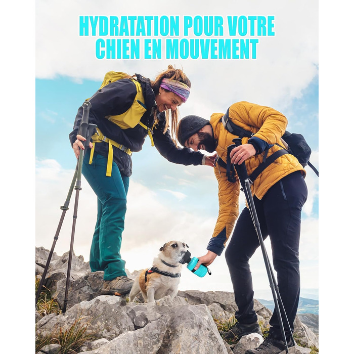 Складана пляшка для води для собак Lesotc 520 мл, блакитний колір, для прогулянок та подорожей