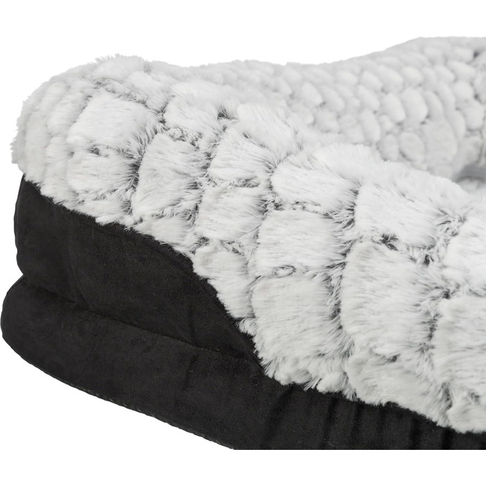 Ортопедичне ліжко для собак TRIXIE Vital Lino, 110x75 см - м'яке ліжко з memory foam, для літніх собак, чорний/сірий