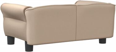 Софа для собак Festnight, ліжко для маленьких собак та котів, м'яке ліжко для домашніх тварин з штучної шкіри, 70x45x30 см (Капучино)