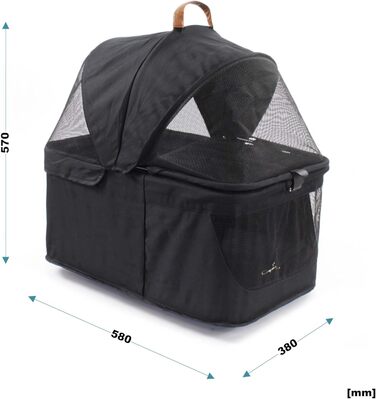 Візок для собак Fudajo 2в1, чорний, складна конструкція, з сумкою для тварин, до 20 кг, для собак та котів