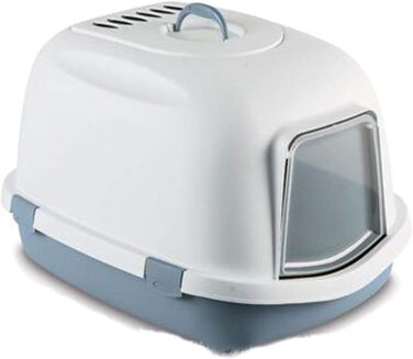 Лоток для котів Stefanplast Super Queen, 55 x 71 x 46,5 см, сталево-блакитний