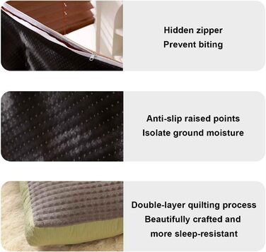 Ліжко для собак, подушка для собак, матрац у коробку для собак з антиковзким дном, собаче ліжко для маленьких, середніх та великих собак, знімний та пральний чохол, зелений, XXL, Green