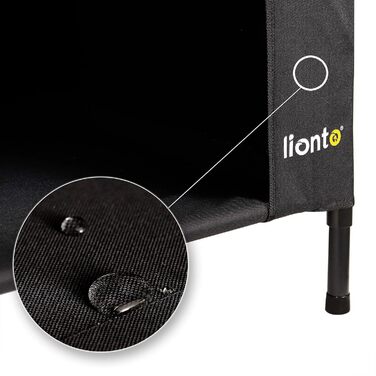 Лежанка для собак Lionto Outdoor з дахом, 110x75x105 см, водовідштовхувальне, зносостійке оксфордське полотно та дихаюче сітко, піднята лежанка з знімними ніжками, для собак до 60 кг, чорний колір