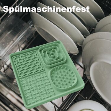 Силіконовий килимок для ласощів для собак та котів AODALIY (без BPA) з великим присоском. Зелений та рожевий.