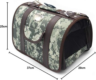 Сумка-переноска для собак, котів та інших тварин BPS, тканинна, розмір M, камуфляж (43.5x25x25 см)