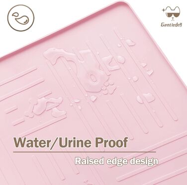 М'яка силіконова килимок для котячого туалету GentleDog, 87.1 x 63 см, водонепроникний, рожевий