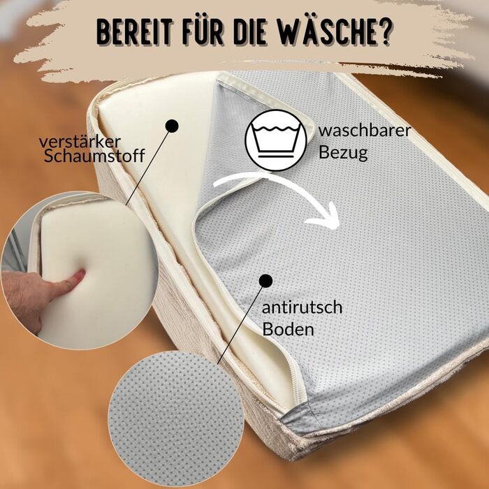 Сходинки для собак Cord бежеві: пандус для собак зі спіненого матеріалу, сходи для котів, тварин, домашніх тварин, пандус для собак на ліжко, 3 сходинки