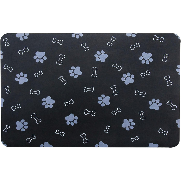 Килимок для годівлі собак та котів, неслизький, швидковисихаючий, поглинаючий, 46 x 30 см, Чорний