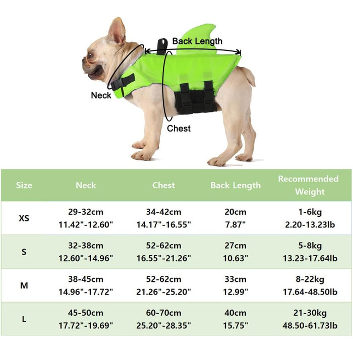 Спасальний жилет для собак FONLAM: зелений, S (маленькі та середні породи)