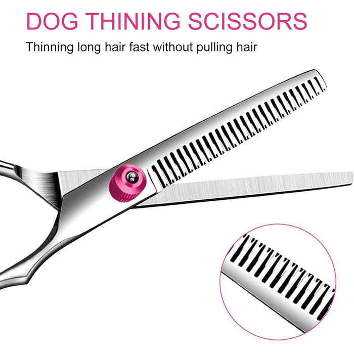 Ножиці для грумінгу собак, ножиці для догляду за шерстю, фінішна ножиця, вигнуті ножиці, з нержавіючої сталі, чорний колір