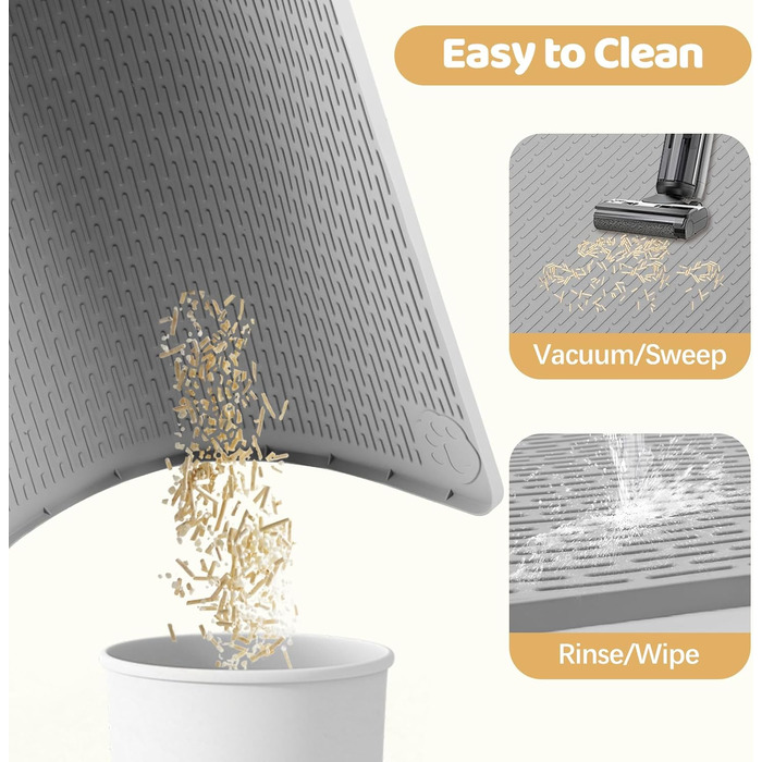 Килимок для котячого туалету Bartuke Katzenklo Matte, великий розмір 101 x 71 см, силіконовий, контролює розсипання, м'який для лап котів, легко миється (Зелений)