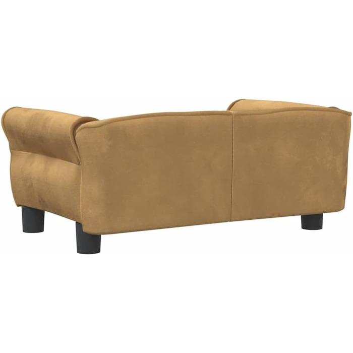 Крісло-ліжко для собак, м'яке ліжко для тварин, лежанка для маленьких собак та котів, лежанка для домашніх тварин, велюр (70 x 45 x 30 см, коричневий)