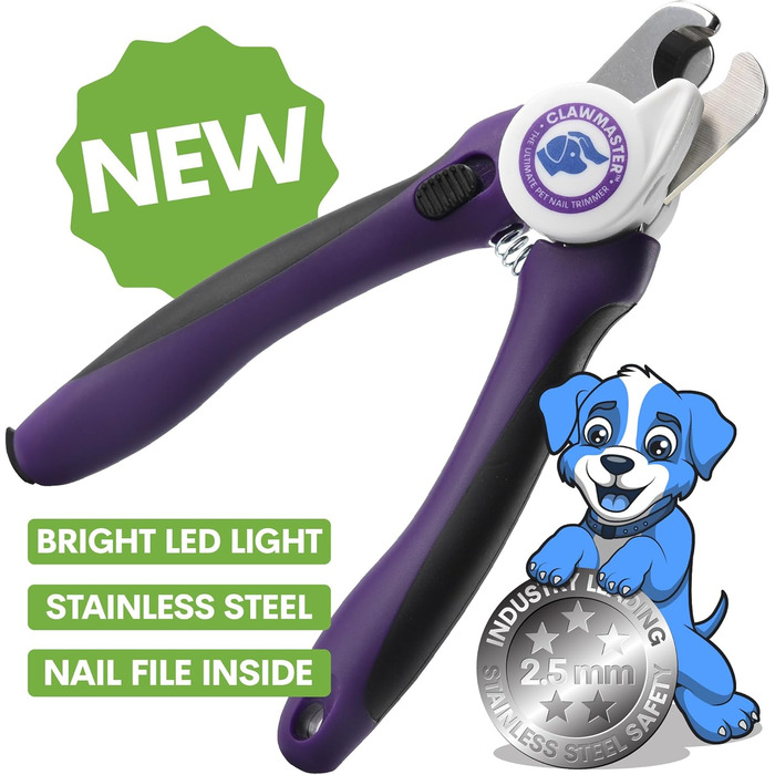 LED-насадка для стрижки кігтів домашнім тваринам, триммер для собак і котів з LED-підсвічуванням, 3.5 мм сталева леза, захист та вбудоване світло для безпечної стрижки
