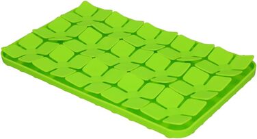 Килимок для собак з квітковим візерунком, 21 x 34 см, силікон, для повільного годування, миється в посудомийній машині, зелений