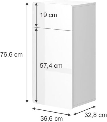 Пенал Vicco Izan білий глянець 36,6x76,6 см з шухлядою та дверцятами
