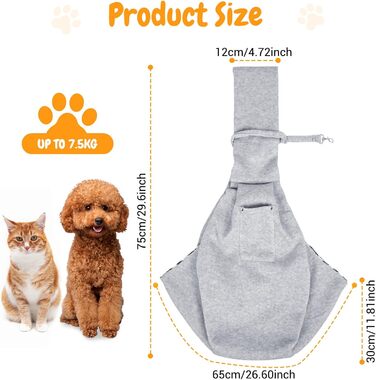 Транспортна сумка для собак Lyneun 6 кг, сіра: зручна переноска для прогулянок та подорожей