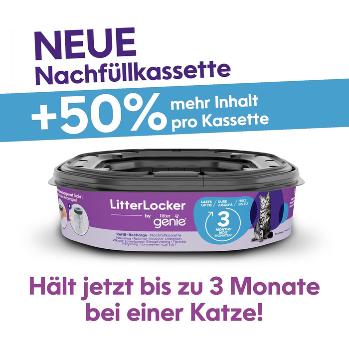 Лоттер Джені ЛоттерЛокер: 3 шт. касети XL для поповнення, оригінальна спеціальна плівка з бар'єром від запаху, гарантія 100% захисту від запаху