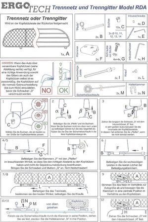 Сітка перегородки для собак ERGOTECH RDA65-M8 для Mercedes GLK