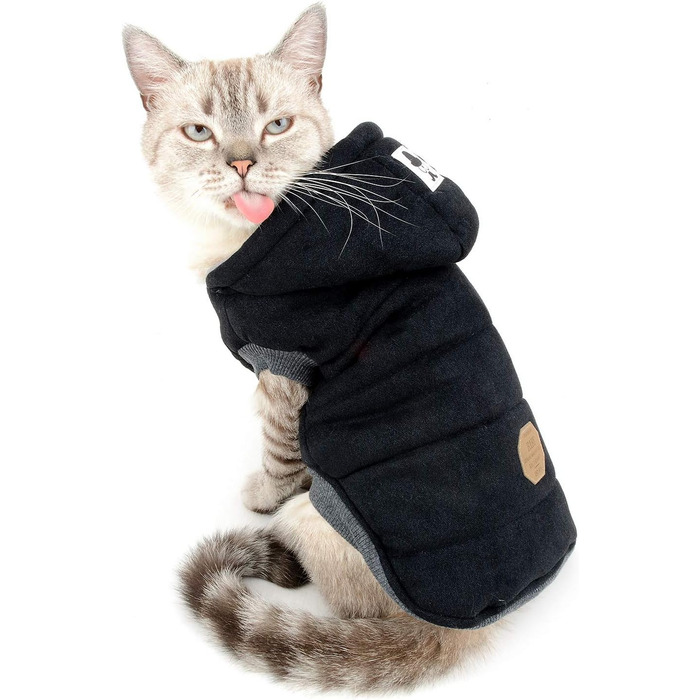 Зунеа - теплий зимовий одяг для собак, чорний, розмір XXL (шия 35см, спина 40см, груди 52см)