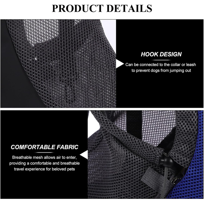 Транспортна сумка для собак та котів Toyzfriendly, темно-синій, поліестер, для перенесення та до ветеринара