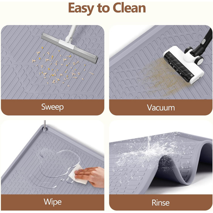 Килимок для котячого туалету Bartuke з іграшкою-м'ячиком, 86x56 см, силіконовий, контролює розсипання наповнювача, м'який для лапок, легко миється (Білий) Білий 86x56 см (Світло-сірий 97x63 см)