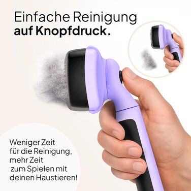 Набір для догляду за котами Pretty Paw® Profi: щітка та засоби для гігієни та комфорту | Ідеально для короткої та довгої шерсті | Підходить для видалення підшерстка (лавандовий)