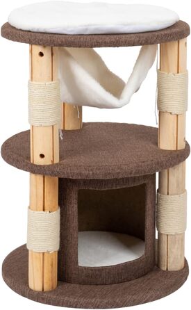 Котячий будиночок VOSS.PET Milo 70см - преміум когтеточка з платформою, гамаком та печерею