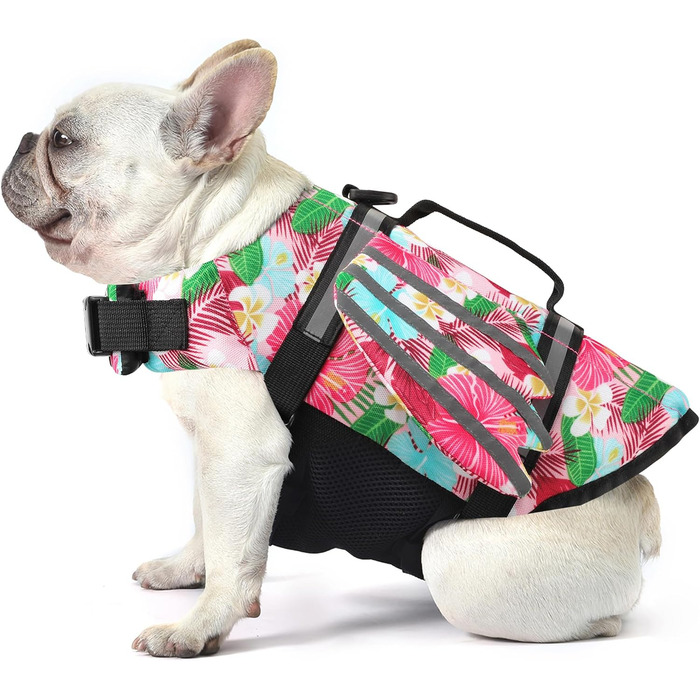 Жилет для плавання собак Petglad з дизайном крил, світловідбиваючий жилет для собак з поплавцем під підборіддя, для басейну, пляжу, катання на човні, серфінгу, середніх та великих собак (Помаранчевий, XS) XS (Обхват грудей 29.5-41.4 см) (XL (Обхват грудей