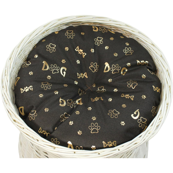 Кігтеточка-лежанка для котів: двоярусна хатинка з ротанга, 50 см, з подушкою (темно-коричнева)