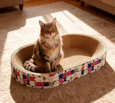 Кігтеточки для котів 2 шт. - овальні, 61 см, з лежаком, з картону, XXL (60x40x9 см)