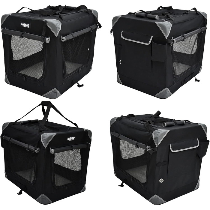 Кіяж для собак EliteField з 3 дверцятами, складаний, м'який, з сумкою для перенесення та флісовим ліжком, для використання в приміщенні та на вулиці, 91.4 x 61 x 71.1 см